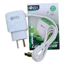 Ibek Tipo C 3.8 Amp - 220v, Con 2 Puertos Usb A + Cable