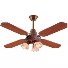 Ventilador Techo Madera Nacional C/ Spot 3 Luces Gtia 5 Años