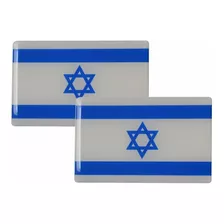 2 Adesivo Bandeiras Israel Resina Resinada, Carro Relevo 