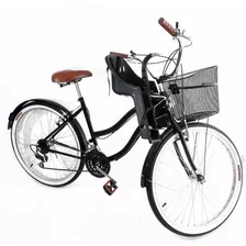 Bicicleta Aro 26 Retrô, Vintage Com Cadeirinha Infantil