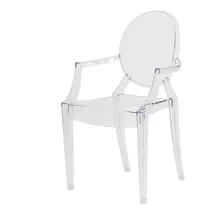 Silla De Comedor, Sillas De Cocina, Incluye Balcón Louis Sofia Ghost, Transparente