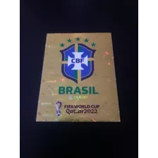 Mundial Qatar 2022. Figurita N° Bra 1. Escudo De Brasil. L31