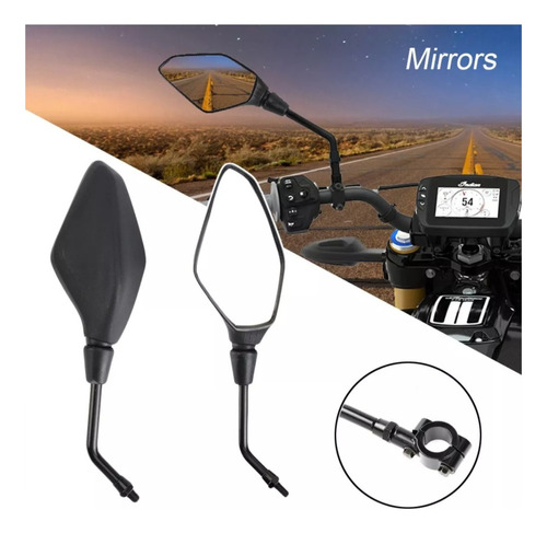 Retrovisor De 2 Piezas Compatible Con Todas Las Motos Foto 2