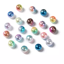 Perlas Biju Nacaradas Arcoiris Colores 4mm 25 Gramos