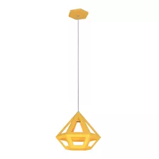 Pendente Luminária Muller Diamond Amarelo De 1 Lâmpada 3201