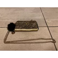 Mini Cartera Marca Besha Dorada Usada Muy Buen Estado 