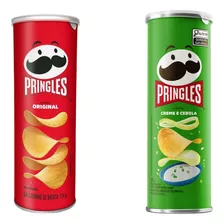 Kit 2 Potes Batata Pringles Original E Cebola 114g/120g 