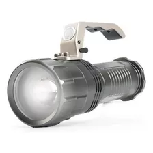 Lanterna Holofote Led De Mão C/ Foco Ajustável Super Potente Cor Da Lanterna Cinza Cor Da Luz Branco