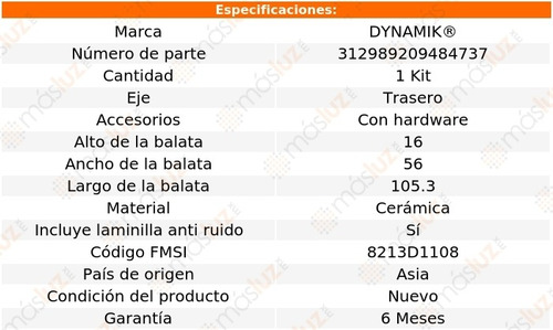 Balatas Ceramicas Tra Volkswagen R32 V6 3.2l 08 Dynamik Foto 3