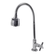 Torneira Bica Móvel Cozinha Mesa Bancada Gourmet C64 1/4 V Acabamento Cromo Polido Cor Metal Cromado