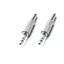 Conector Metalico Mini Plug 3.5mm Ficha Stereo X2 Unidades