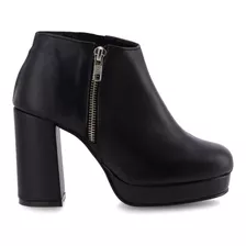 Bota De Cuero Taco Plataforma Elasticos Livianas Mujer Moda 