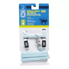 Catit Ajustable De Nylon Gato Arnés Y Correa Set Medio Azul 