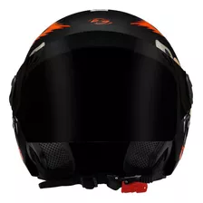 Capacete Aberto Personalizado Pro Tork New Three Coyote Fume Cor Preto Desenho Brilhante Tamanho Do Capacete 58