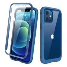 Protector Funda Para iPhone 12 Mini Cuerpo Completo Azul.