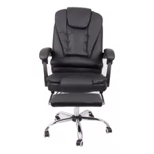 Silla Oficina O Gamer Reclinable Tipo Cuero Reposapies