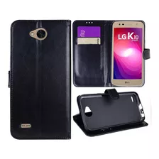 Capa Carteira P/ LG K10 Power Lgm320tv 5.5 + Película Vidro