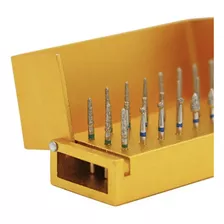 Kit Fresas Diamante Dental. Caja Metal/30 Fresas Diamante