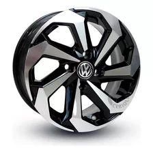 Jogo De Roda Aro 13 Esportivas + Bicos Cor Preto Diamante Vw