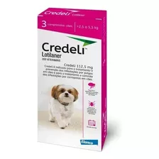 Credeli 112,5mg Antipulgas Carrapato Cães 2,5 A 5,5kg 3 Comp