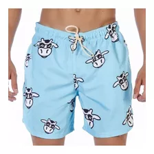 Shorts De Praia Masculino Vaca Lôca - Azul Bebê