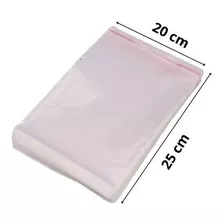 Saco Adesivado Plástico Transparente C/ Aba 20x25 C/ 200
