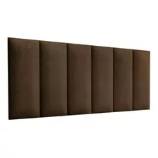 Cabeceira Para Cama Casal Box Estofada 140x56cm Varias Cores Cor Marrom Suede