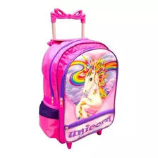 Mochila Rodinhas Unicornio Cavalo Infantil Escolar Menina 