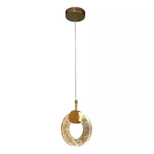 Pendente Arco Anel Bolhas Cristal Led Dourado Top 110v/220v