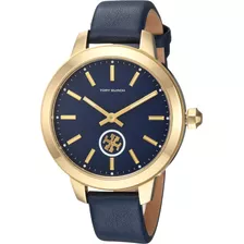 Tory Burch Collins Reloj De Cuero Azul - Tbw Talla Única