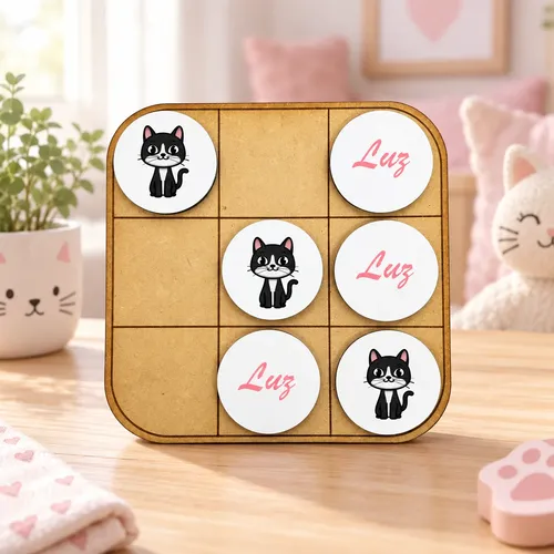 Ta Te Ti De Gatitos Con Nombre Personalizado Tateti X30