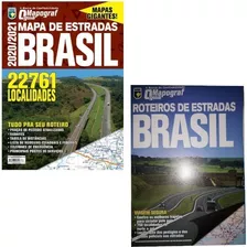 Kit Guia De Rodovias 2021 Mapograf Brasil Mapa De Estradas + Roteiro De Estradas Melhores Trajetos