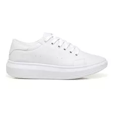 Tenis Branco Masculino Em Couro Casual Sapatenis Sola Alta