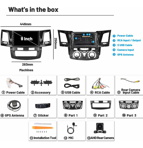 Radio Andorid Carplay Toyota Hilux Fortuner 2008-2017 Foto 4