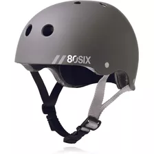 Casco Para Niños 80six, Para Bicicleta, Skateboard, Gris