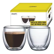 Dupla De Copos Para Café De Borosilicato Parede Dupla