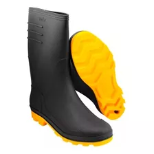 Bota De Sola Amarela Galocha Motoqueiro Borracha Pvc Chuva 