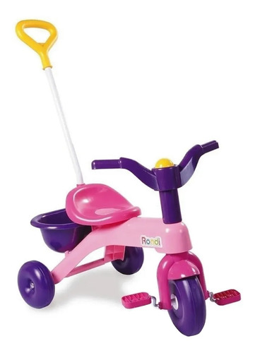 Triciclo Rondi 1er Triciclo C/barra Rosa Y Violeta