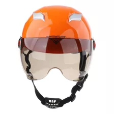 Casco De Media Cara De Motocicleta Con Visor Para Naranja