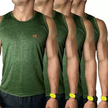 Kit 4 Regata Academia Masculina Lisa Camiseta Musculação Fit