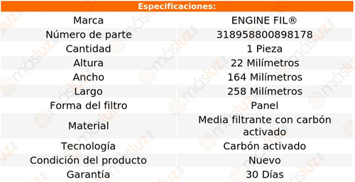 1- Filtro De Cabina Carb Act Palio 2015/2016 Engine Fil Foto 2