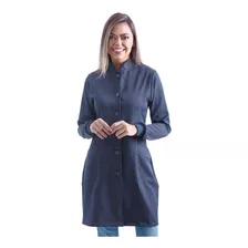 Jaleco Viena Gabardine Com Elastano Feminino - Azul Marinho