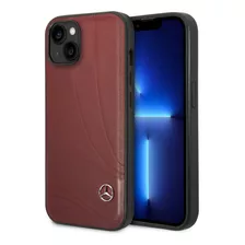 Funda Para iPhone 14 De Mercedes Benz Cuero Bordo