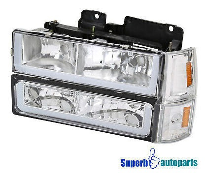 Fits 1994-1998 Gmc C10 C/k 1500 2500 3500 Headlights Bumpe Foto 9