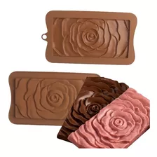 Molde Silicona Barra Rosa Flor 3d Tableta Chocolate