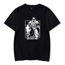 Camiseta Berserk Anime Hombre Moda Manga Corta Cuello O Casu