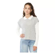 Sweater Vest Niña College Gris Corona