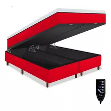 Colchão Magnético King Massageador Com Box Baú Cor Vermelho - Basic