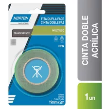 Cinta Doble Cara Acrílica Hpn Norton Blister 19mm X 2m