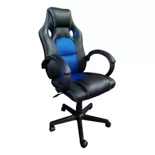 Silla Gamer Acolchonada Pc Sillon Profesional Con Ruedas Color Azul